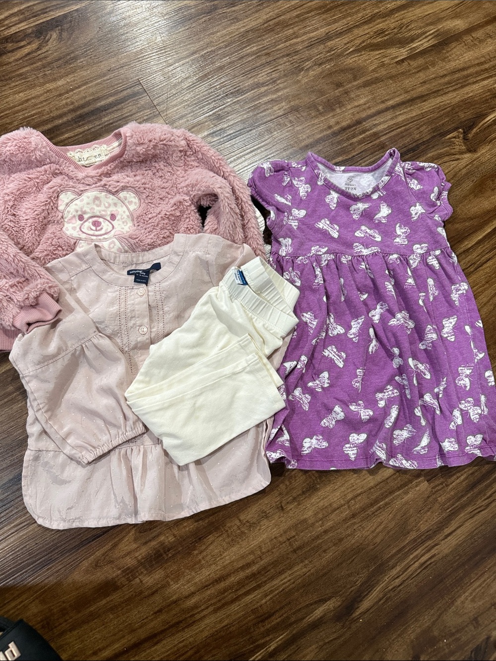 Old Navy Purple Butterfly Cotton Dress with Pink and Cream Tops